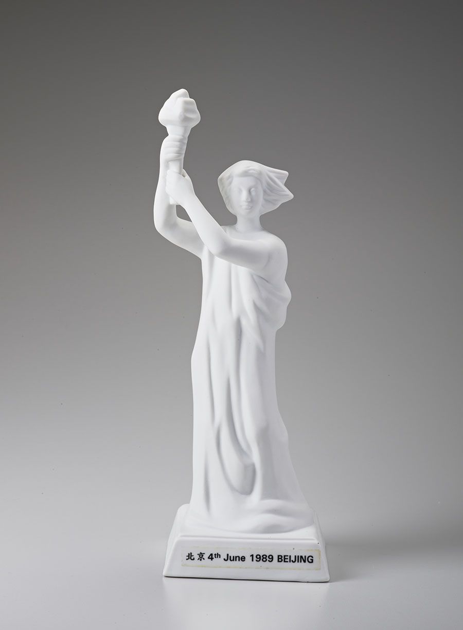 Goddess of Democracy statuette, earthenware, no date. From the Lesley A. Rimmel Collection, Hoover Institution Archives.