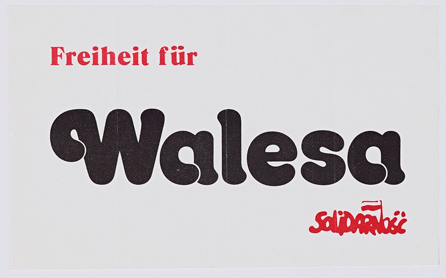Freiheit für Walesa (Translation: Freedom for Walesa), no date. From the Peace Subject Collection, Hoover Institution Archives.