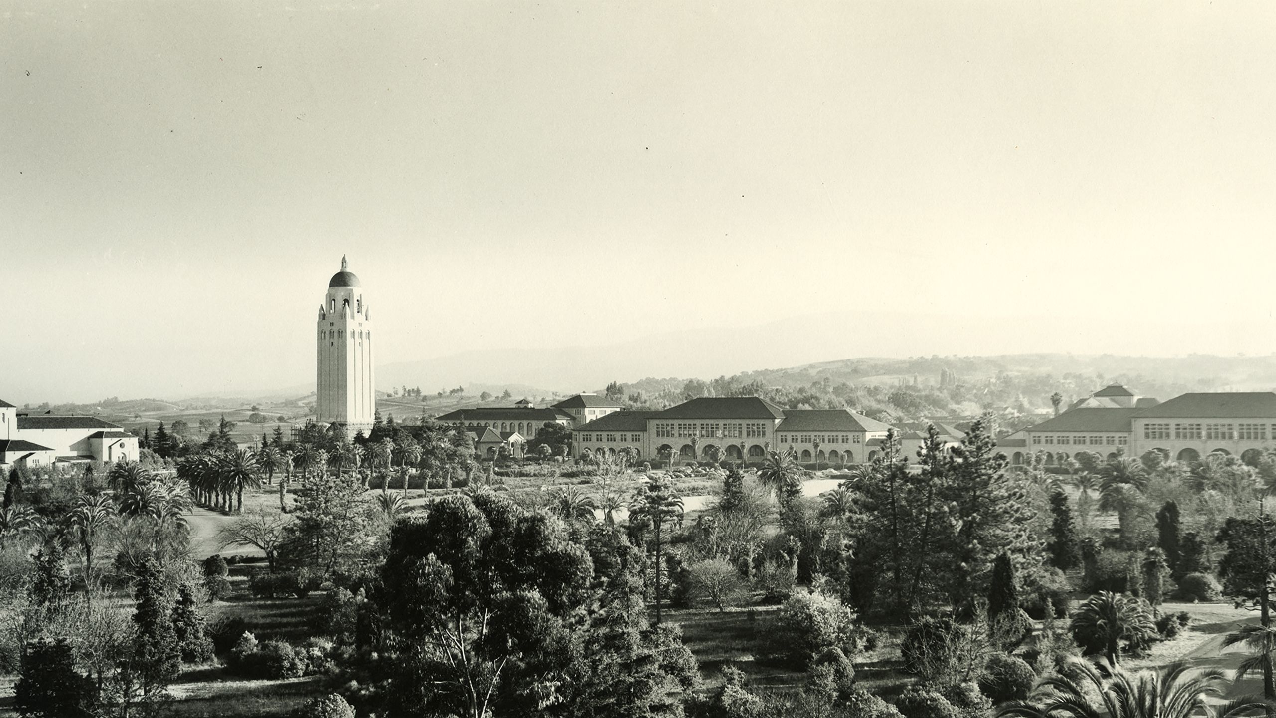 Photograph of Stanford Campus, October 31, 1940. From the Berton W. Crandall Photographs, at the Hoover Institution Archives
