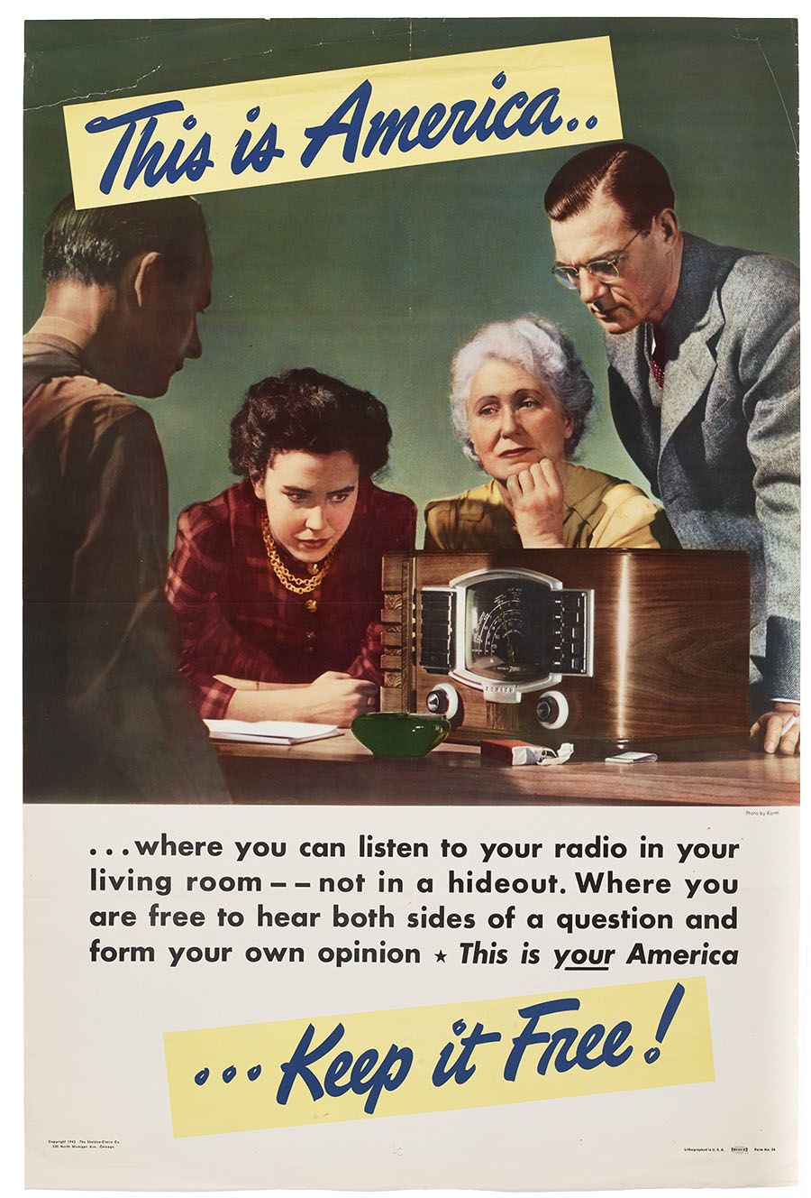 This is America poster, published by Sheldon-Claire Company, in 1942. From the Poster Collection,US 6099.26, at the  Hoover Institution Archives.